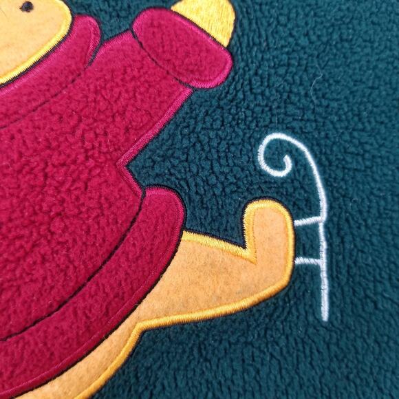 Disney Winnie the Pooh Sweatshirt Womens Medium Green Fleece Crewneck Skating - Picture 6 of 13